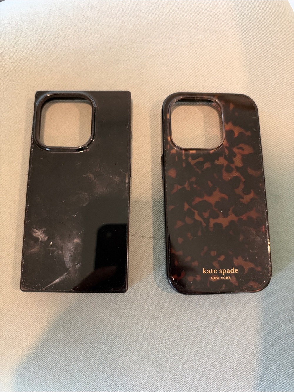 Flaunt Black Phone Case & Kate Spade Tortoiseshell Phone Case - iPhone 15 Pro